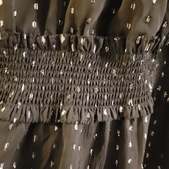 Old Navy black long sleeve dress with silver sparkle/tinsel size XXL knee length - Picture 6 of 8